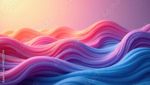 Interlocking flowing waves, subtle color gradient, art, interior