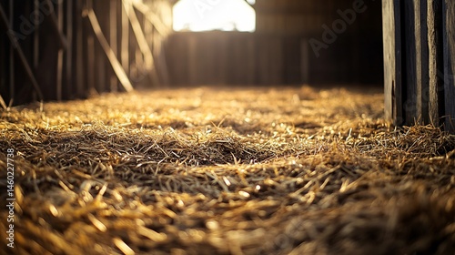 Wallpaper Mural Rustic Wooden Barn Surrounded by Golden Straw Under Clear Blue Sky Torontodigital.ca