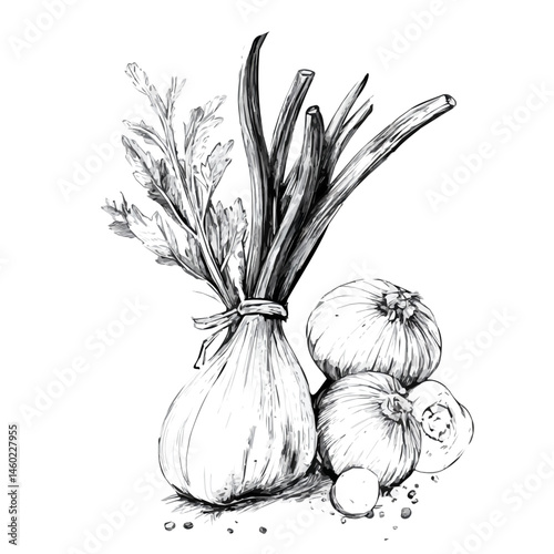 Fresh Vegetables 2D flat vector illustration, isolated on a white background.