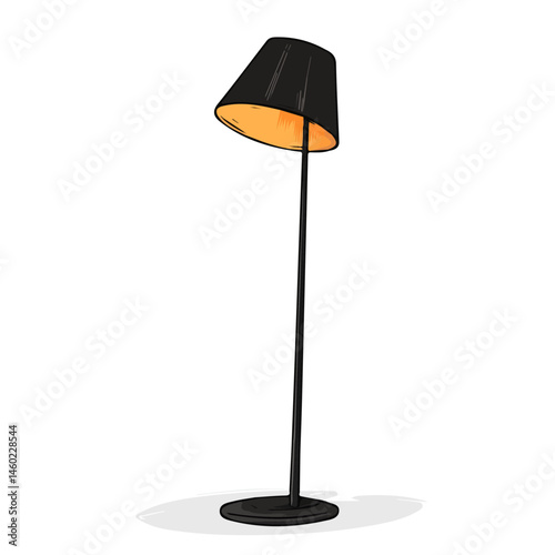 2D flat Floor Lamp vector illustration, isolated on a white background.