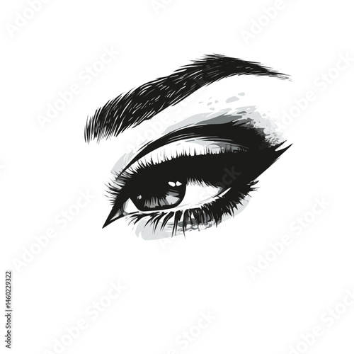 Eyeliner 2D flat vector illustration, isolated on a white background.