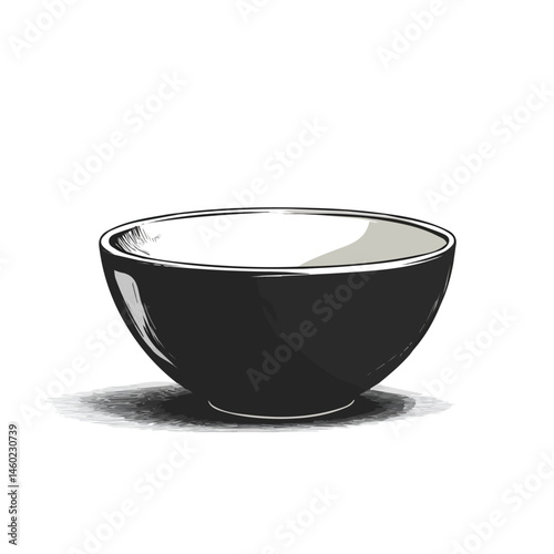 Decorative Bowl 2D flat vector illustration, isolated on a white background.