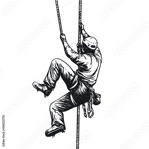 2D flat Climbing Rope vector illustration, isolated on a white background.