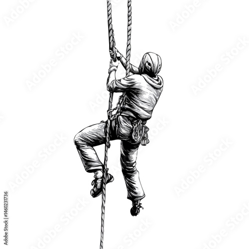 Climbing Rope 2D flat vector illustration, isolated on a white background.