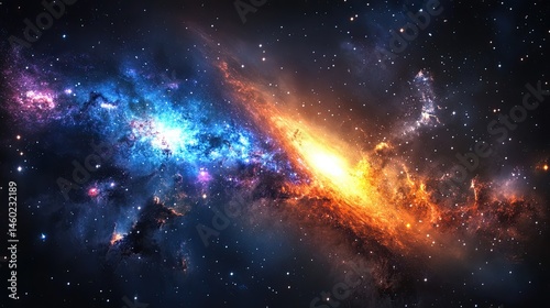 Fototapeta Naklejka Na Ścianę i Meble -  Cosmic nebulae, vibrant colors, deep space