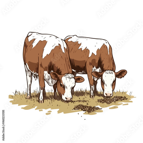 2D flat Cattle Feed vector illustration, isolated on a white background.