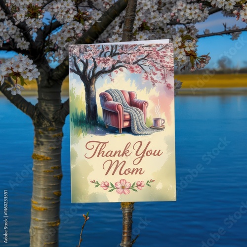 Thank you mom card mothers day gift greeting card