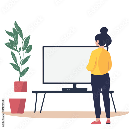 2D flat vector illustration of Advertisements On TV, isolated on a white background.