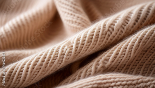 soft focus natural wool fabric with interwoven fibers slight fuzziness and neutral beige tones high realism
