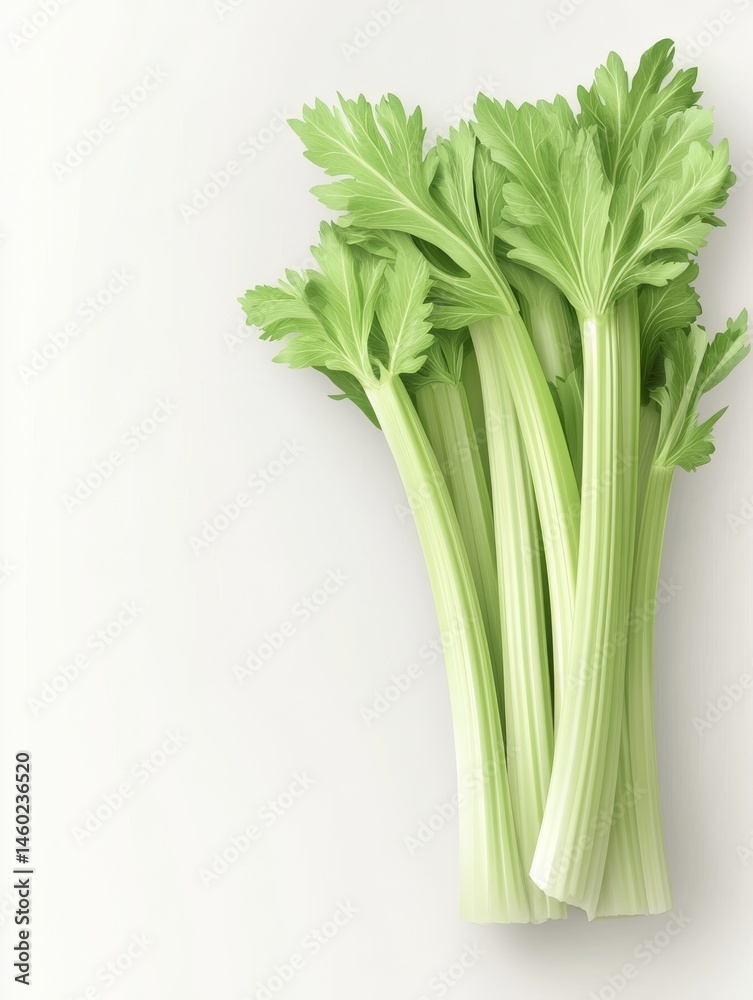 Fototapeta premium Fresh celery stalks isolated on white background