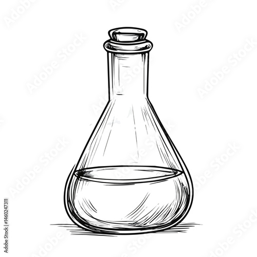 Laboratory Flask 2D flat vector illustration, isolated on a white background.