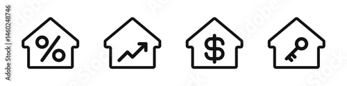 Real estate icons set. Home, house symbol collection. Vector illustration.