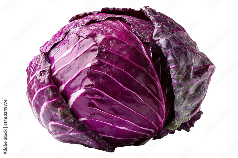 Obraz premium Vibrant red cabbage vegetable isolated on studio shot raw eat food diet on transparent background