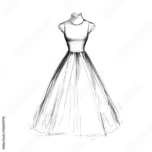 2D flat vector illustration of Dress, isolated on a white background.
