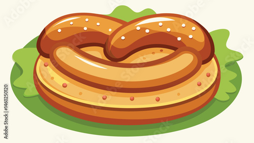 Creative vector illustration of a pretzel hot dog with a playful design perfect for culinary graphics or food-related projects