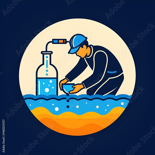 water quality testing hydrogeologist color icon vector. water quality testing hydrogeologist sign. isolated symbol illustration photo