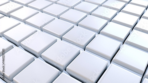 White abstract background with a grid of cubes creating a modern and clean three dimensional design.