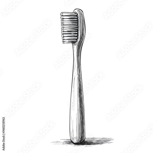 2D flat vector illustration of Toothbrush, isolated on a white background.