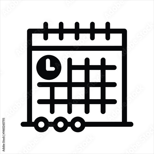 Clock & Calendar Icon – Essential for Time Tracking and Project Scheduling

