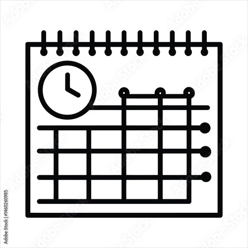 Weekly Planner Icon – Organized Time Management Design for Workflows
