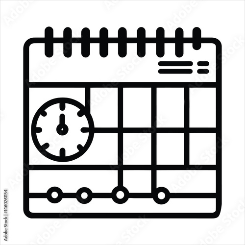 Productivity Calendar Icon – Clean Design for Professional Scheduling Apps
