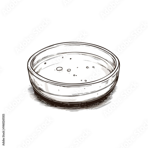 2D flat vector illustration of Petri Dish, isolated on a white background.