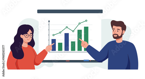 Business woman with graph