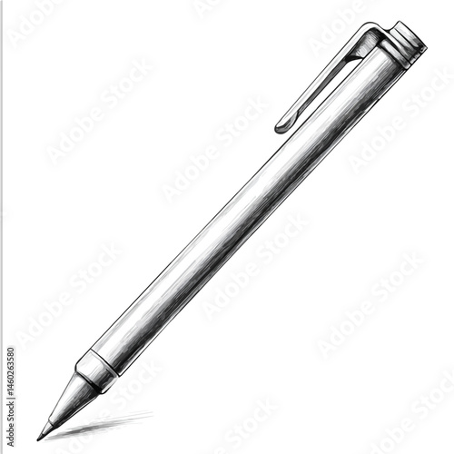 2D flat vector illustration of Mechanical Pencil, isolated on a white background.