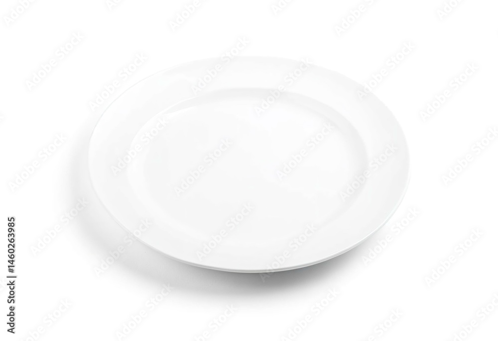 A white plate on a white background. A white plate on a white background.