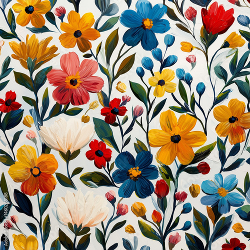vibrant color painted flowers
