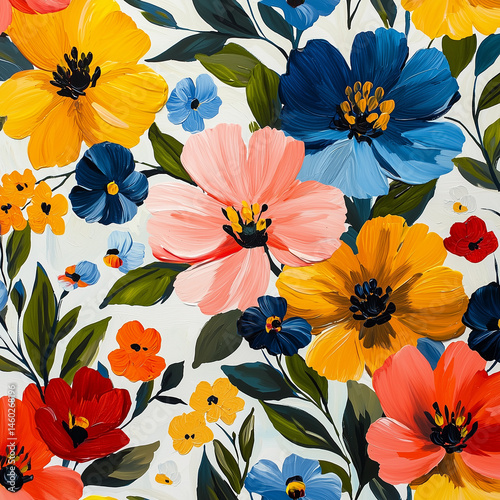 beautiful vibrant color painted flowers