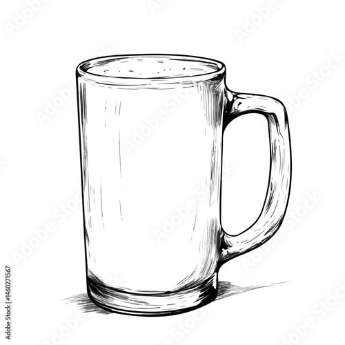 2D flat vector illustration of Beer Mug, isolated on a white background.