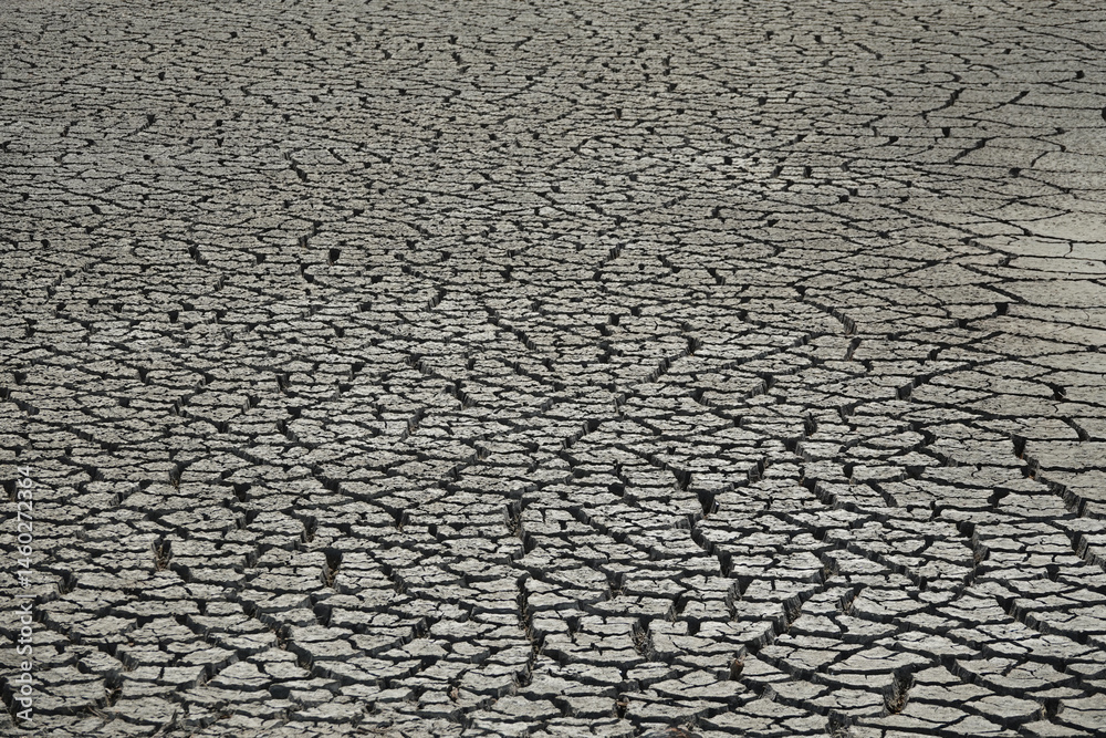 Dried cracked earth soil floor texture background