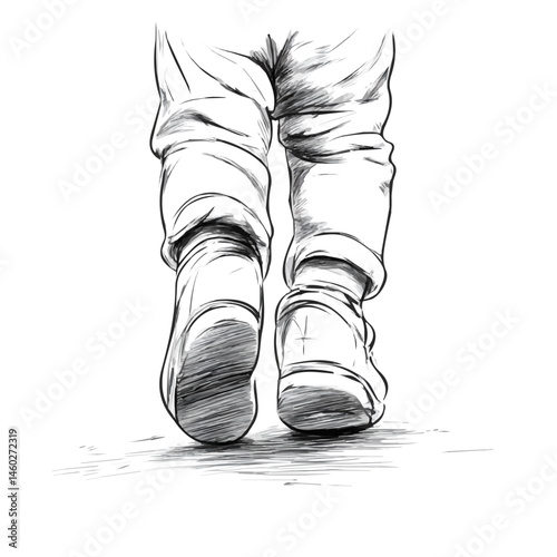 2D flat vector illustration of Babys First Steps, isolated on a white background.