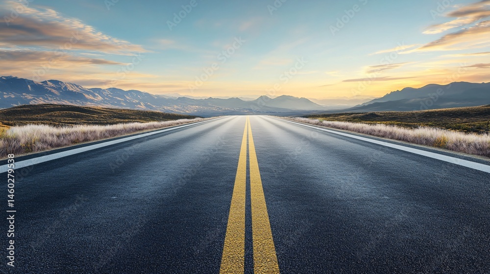 Naklejka premium Futuristic Highway Road Surrounded by Vast Digital Space Background