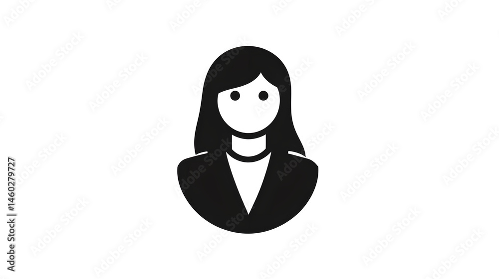 Obraz premium Minimalist Female Avatar Icon for Professional Business Profile