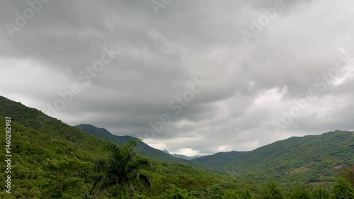 Storm clouds over the mountains. Dominican Republic