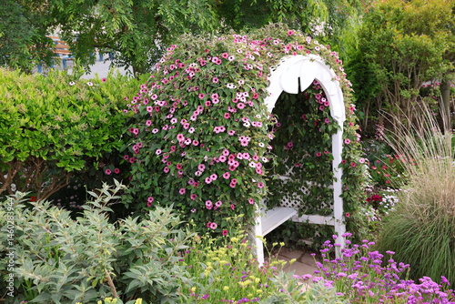 covered garden bench 