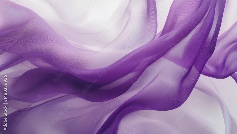 Obraz premium Delicate, flowing purple and white sheer fabric