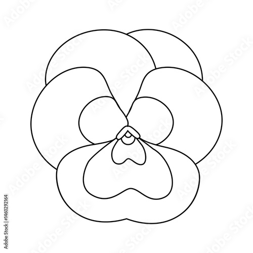Pansies Line Vector Icon, Tricolor Viola Symbol, Minimal Viola Flower