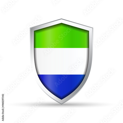 Free Download Sierra Leone Flag Glossy Shield Icon - GFXLoad