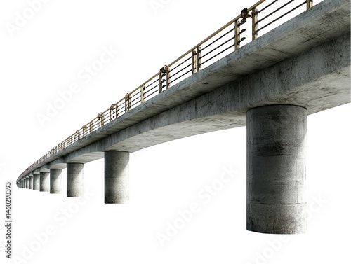 Modern concrete bridge design architectural structure image 3d road city on transparent background