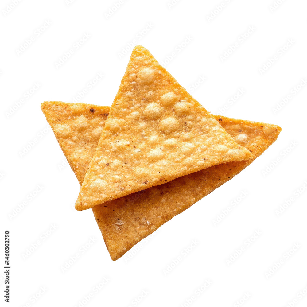 Fototapeta premium Tortilla chip stacked and isolated on a clean Transparent background for culinary and snack presentation, Tortilla chip isolated on PNG background