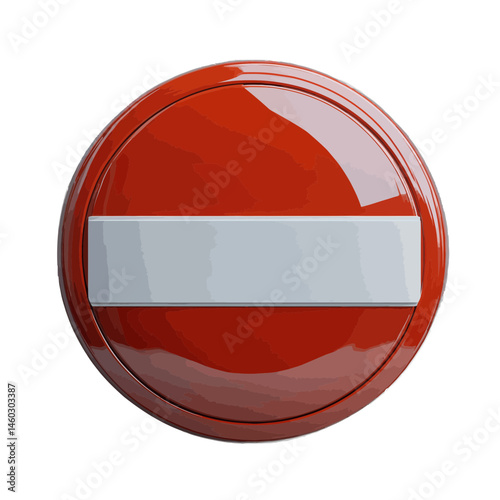 Volumetric illustration of a do not enter sign showing a prominent red circular background with a white horizontal bar