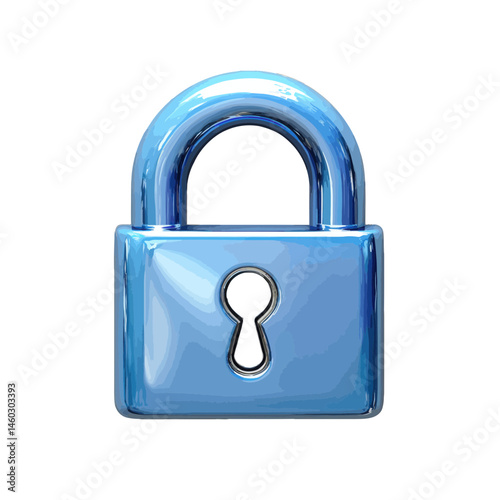 Understanding data encryption through a volumetric representation of a padlock symbolizing security