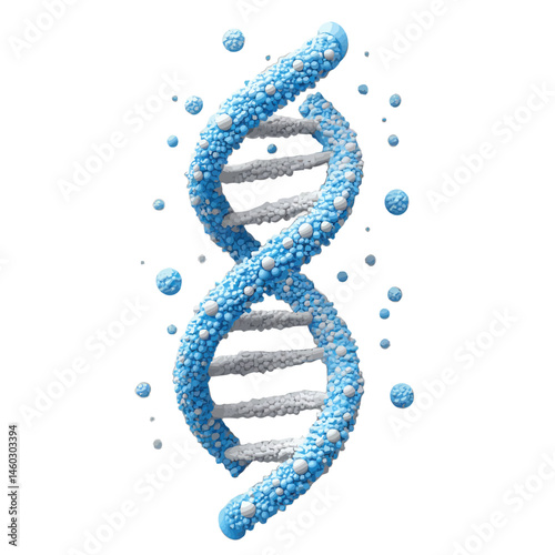 Volumetric illustration of a DNA helix showcasing intricate molecular structure and biological significance in genetic research