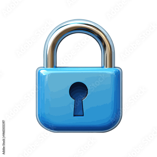 Understanding data encryption through a volumetric illustration of a blue padlock symbolizing security in digital information