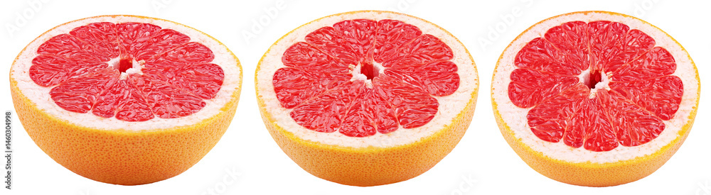Set of half grapefruit citrus fruits isolated on transparent background Set of half grapefruit citrus fruits isolated on transparent background