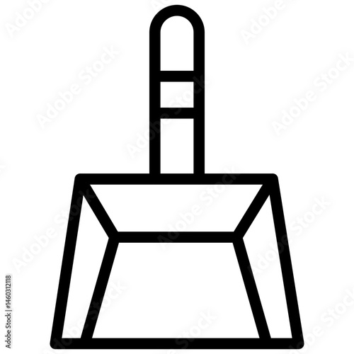 Minimalist Line Art Dust Pan Icon