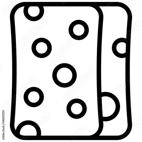 Minimalist Line Art Sponge Icon